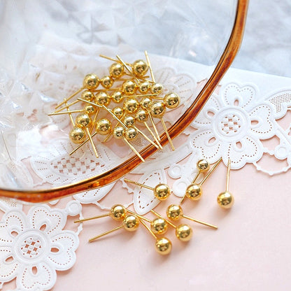 Anting Titanium Bola Gold Trending Elegan Korea Fashio Style - 我的商店