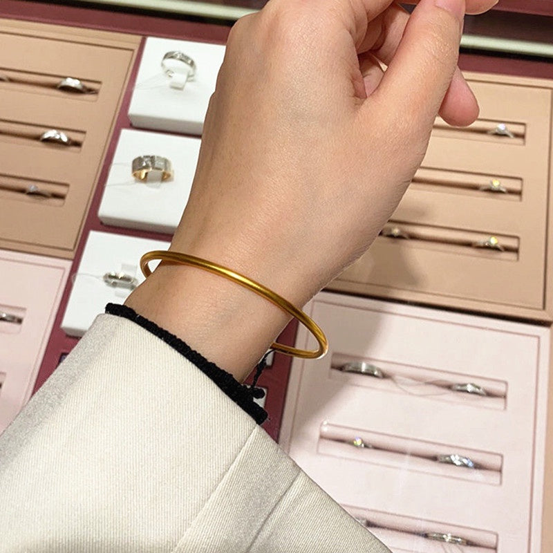 Gelang Wanita Sederhana - Stainless Steel Lapis Emas 18K Gaya Korea, Elegan & Trendi! - 我的商店