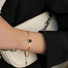 Gelang Pasangan untuk Wanita - Rantai Rose Gold Stainless Steel Anti Pudar | Aksesoris Perhiasan Elegan