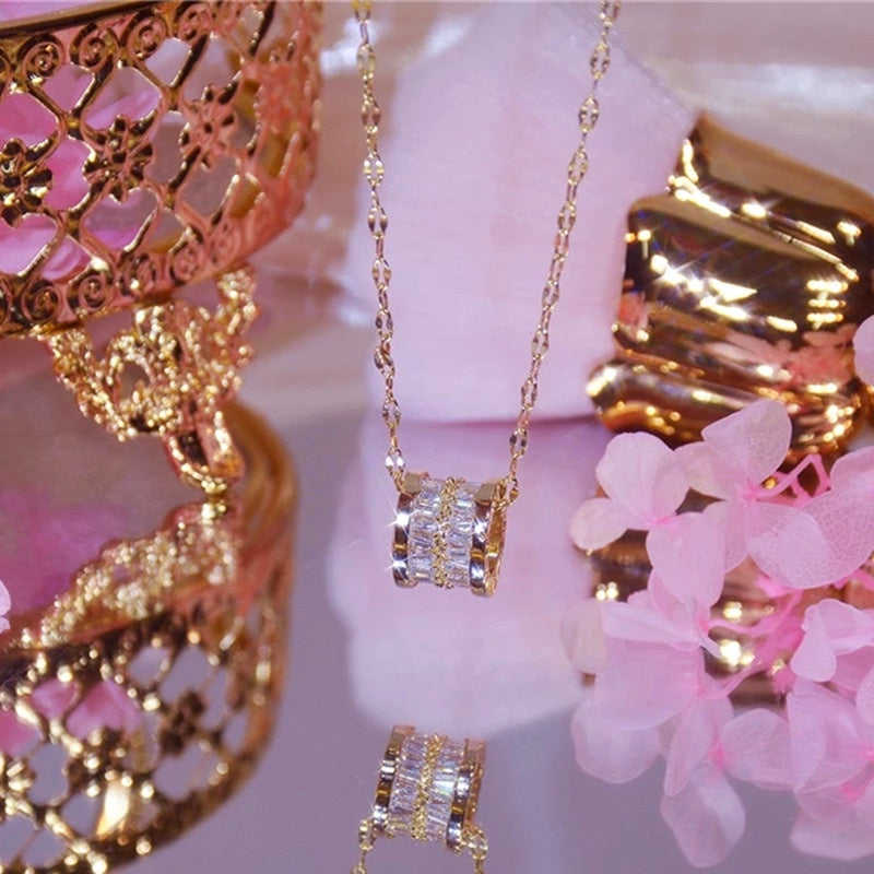 Kalung Emas untuk Wanita - Pendant Mewah Rantai Emas Kwintas | Perhiasan Hadiah Elegan - 我的商店