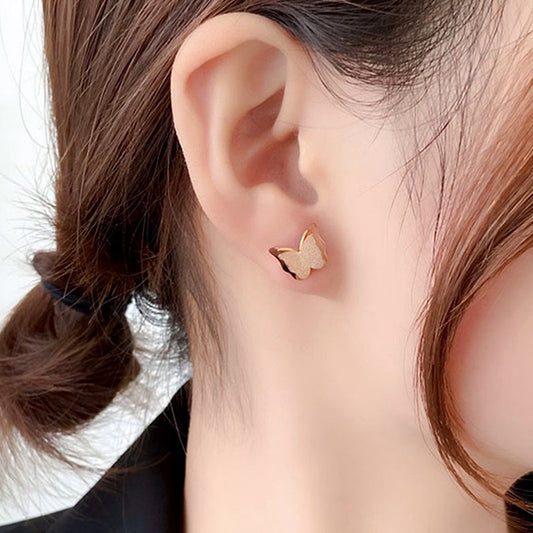 Anting Kupu-Kupu untuk Wanita - Hikaw Emas Stainless Steel Anti Pudar | Perhiasan Hadiah Elegan - 我的商店