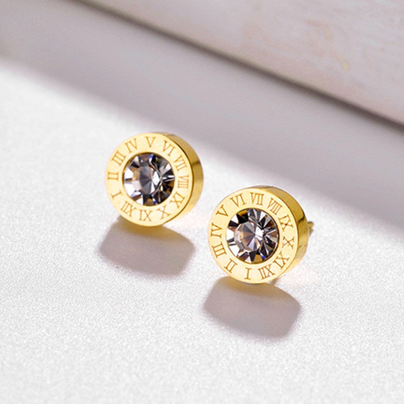 Anting Zirconia Wanita - Stainless Steel Hypoallergenic, Tidak Mudah Pudar & Elegan - 我的商店