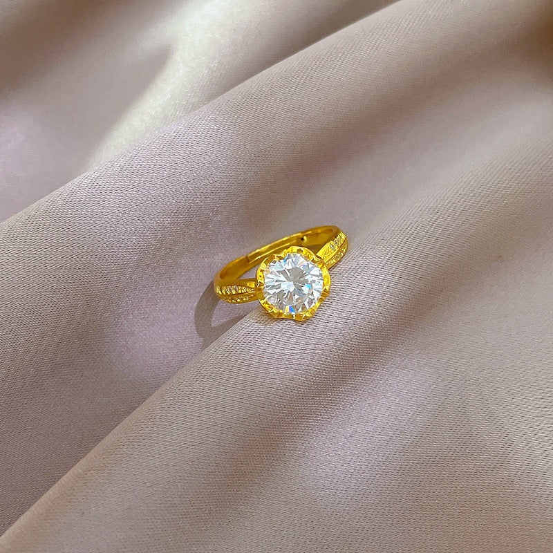 Grosir Cincin Bunga Adjustable untuk Wanita – Cincin Emas Berlian, Aksesoris Perhiasan Mewah - 我的商店