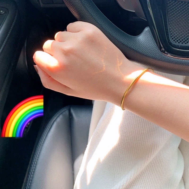 Gelang Wanita Sederhana - Stainless Steel Lapis Emas 18K Gaya Korea, Elegan & Trendi! - 我的商店