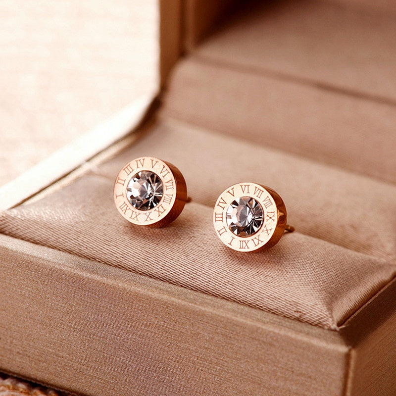 Anting Zirconia Wanita - Stainless Steel Hypoallergenic, Tidak Mudah Pudar & Elegan - 我的商店