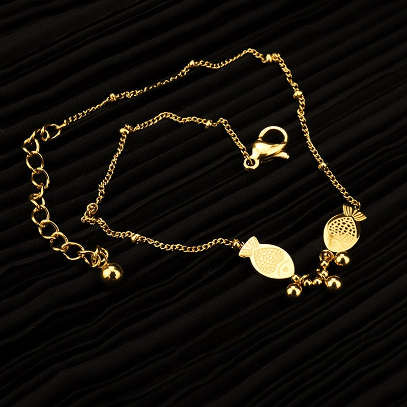 Gelang Kaki Wanita Ikan Keberuntungan - Stainless Steel, Tidak Kusam, Elegan & Cocok untuk Hadiah! - 我的商店