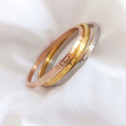 Gelang Wanita Angka Romawi - Tidak Kusam & Tidak Pudar, Elegan & Cocok untuk Hadiah! - 我的商店