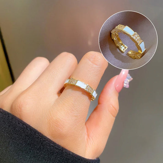 Cincin Wanita Bambu Adjustable - Emas, Tidak Kusam, Elegan & Cocok untuk Setiap Ukuran Jari! - 我的商店