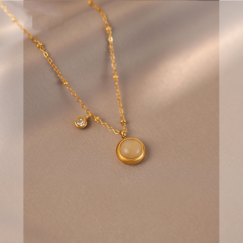 Kalung Lucky Pendant Titanium Steel untuk Wanita - Rantai Anti Pudar | Choker Perhiasan Hadiah Elegan - 我的商店