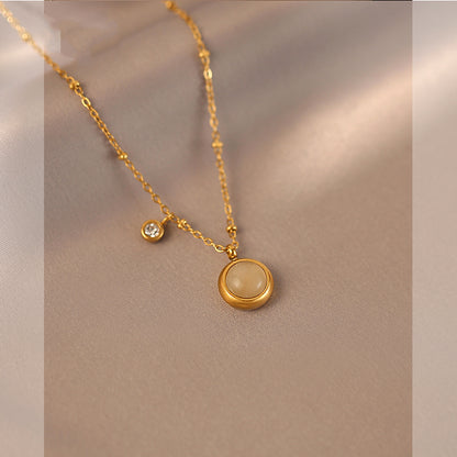 Kalung Lucky Pendant Titanium Steel untuk Wanita - Rantai Anti Pudar | Choker Perhiasan Hadiah Elegan - 我的商店