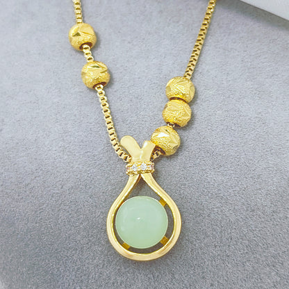 Kalung Fashion Titanium Steel Emas untuk Wanita - Anti Pudar & Hypoallergenic | Aksesoris Perhiasan Elegan - 我的商店