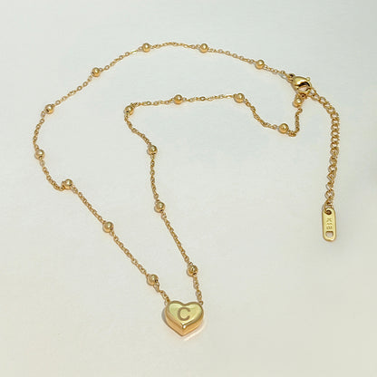 Liontin Titanium A-Z,26 letter necklace rantai leher titanium nama sendiri 26 letters love chain anti karat - 我的商店