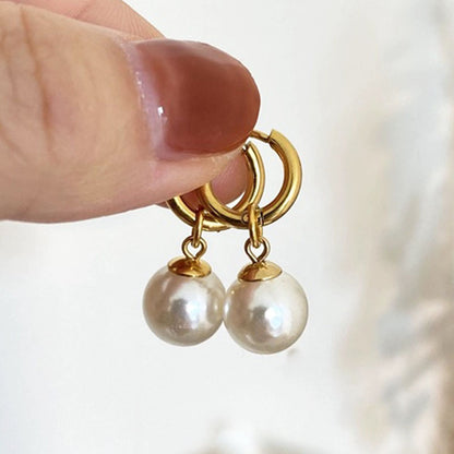 Anting Wanita Mutiara Hikaw - Hypoallergenic, Tidak Pudar, Anti Karat, Elegan & Nyaman! - 我的商店