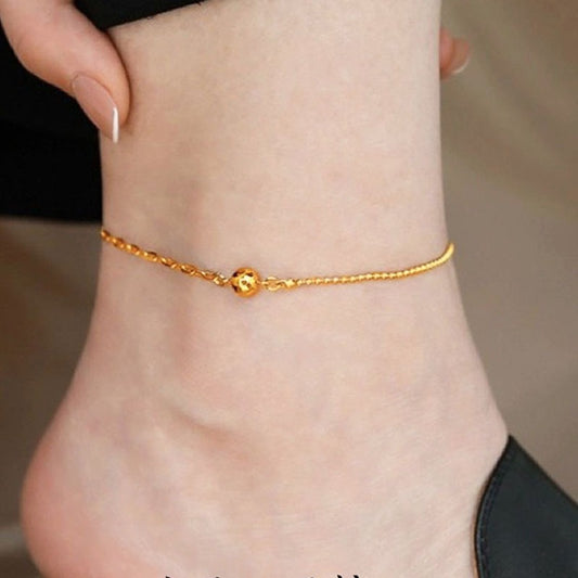 Gelang Kaki Rantai Emas untuk Wanita – Perhiasan Stainless Steel Anti Karat, Desain Simpel - 我的商店