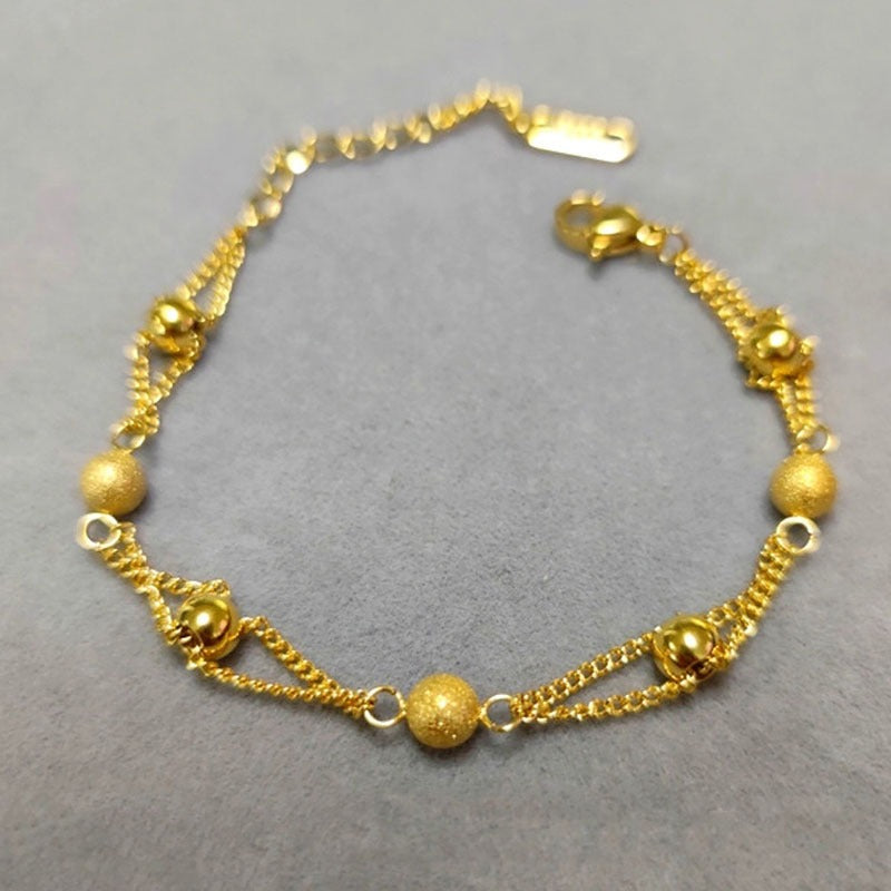 Gelang Pembawa Keberuntungan Wanita - Rantai Emas Stainless Steel Anti Kusam - 我的商店
