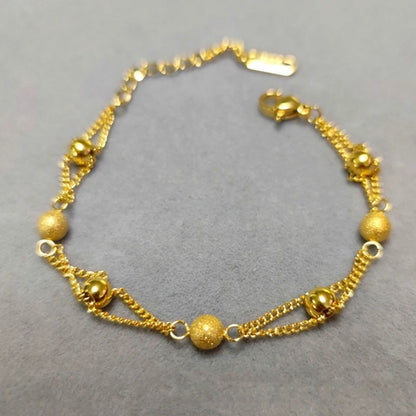 Gelang Pembawa Keberuntungan Wanita - Rantai Emas Stainless Steel Anti Kusam - 我的商店
