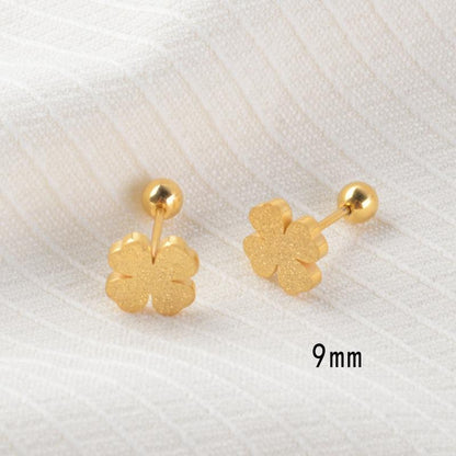 Anting Pasangan Wanita Stainless Steel Motif Bunga 4 Daun Anti Luntur perhiasandirect