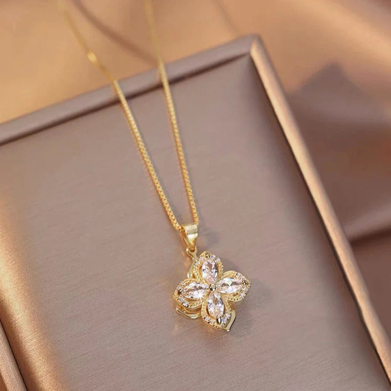 Wanita Four Leaf Clover Kalung - tahan kalung emas kalung kalung elegan perhiasan - 我的商店