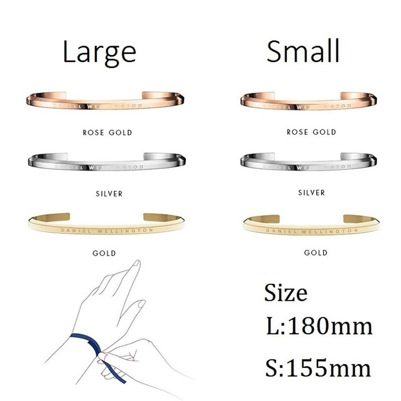 DW Gelang Pasangan Vintage - Stainless Steel Lapis Emas, Tidak Kusam, Elegan & Cocok untuk Hadiah! - 我的商店