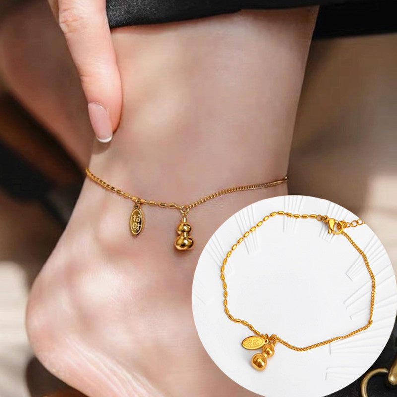 Gelang Kaki Wanita Vintage Liontin Hati - Stainless Steel, Tidak Kusam & Tidak Pudar, Elegan & Awet! - 我的商店