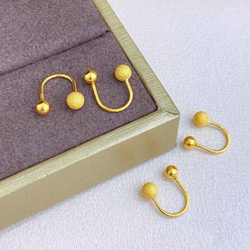 Anting Stud Manik Lapisan Emas 18k untuk Wanita - Perhiasan Stainless Steel | Aksesoris Fashion Murah dan Elegan - 我的商店