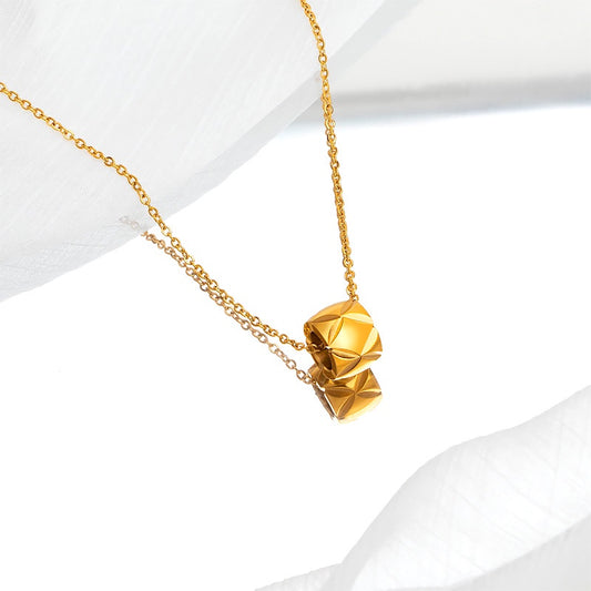 Kalung Fashion Korea dengan Manik-Manik untuk Wanita - Kwintas Pendant Stainless Steel | Aksesoris Perhiasan Trendi - 我的商店