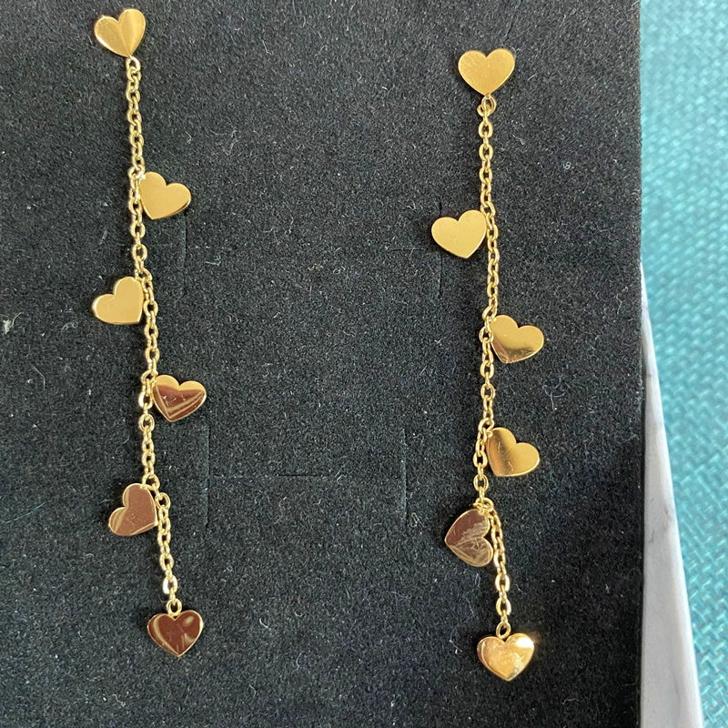 Anting Hati Pembawa Keberuntungan - Emas Stainless Steel Hypoallergenic untuk Wanita - 我的商店