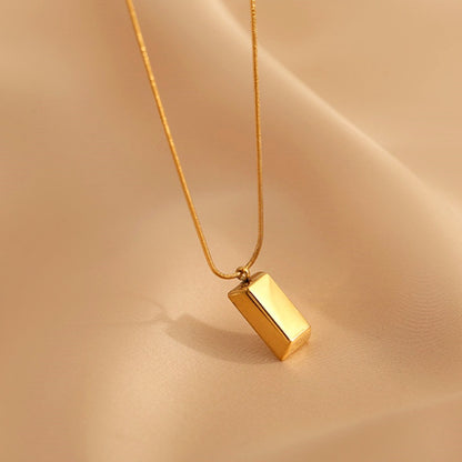 Kalung 18k Gold Nugget untuk Wanita - Rantai Klavikula Stainless Steel Anti Karat | Perhiasan Elegan dan Tahan Lama - 我的商店