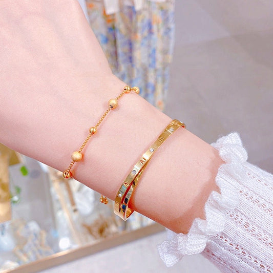 Grosir Gelang Manik Emas untuk Wanita – Desain Sederhana, Anti Karat, Elegan - 我的商店