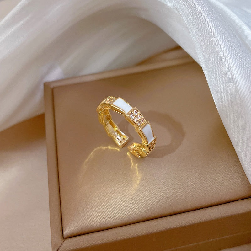 Cincin Wanita Bambu Adjustable - Emas, Tidak Kusam, Elegan & Cocok untuk Setiap Ukuran Jari! - 我的商店