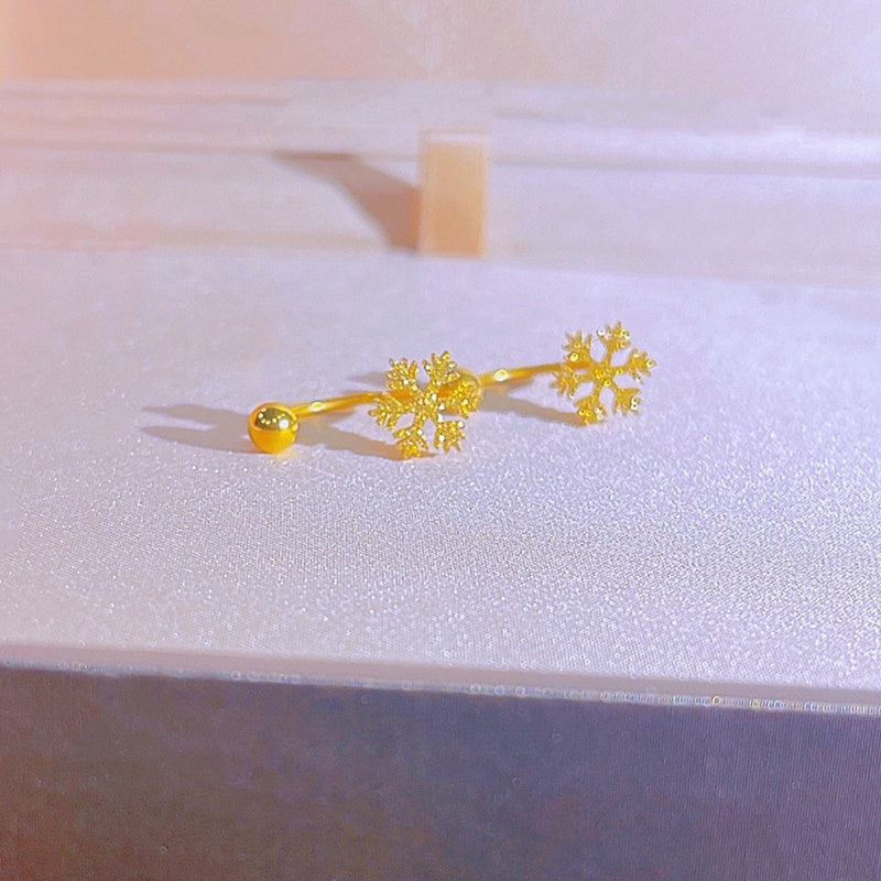 Anting Salju Emas untuk Wanita – Perhiasan Stainless Steel Hipoalergenik - 我的商店