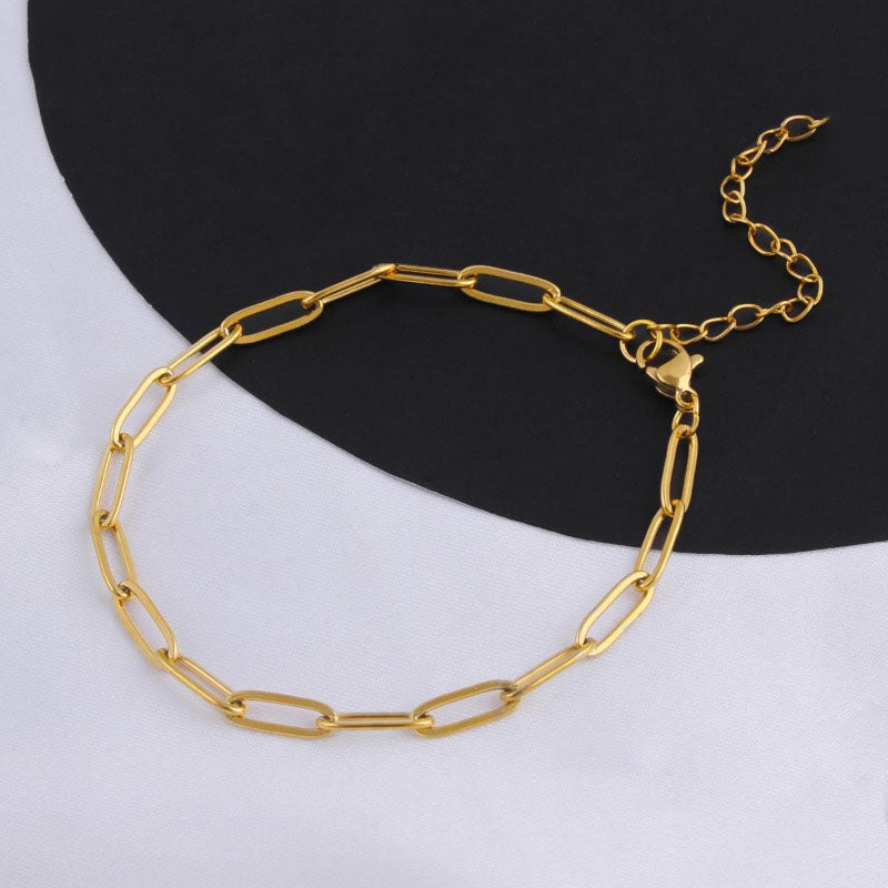 Gosir Gelang Wanita Lapis Emas 18K - Stainless Steel, Elegan & Cocok untuk Hadiah Ulang Tahun! - 我的商店