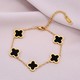 Gelang Daun Semanggi Wanita - Rantai Emas Stainless Anti Kusam, Aksesoris Perhiasan Elegan - 我的商店