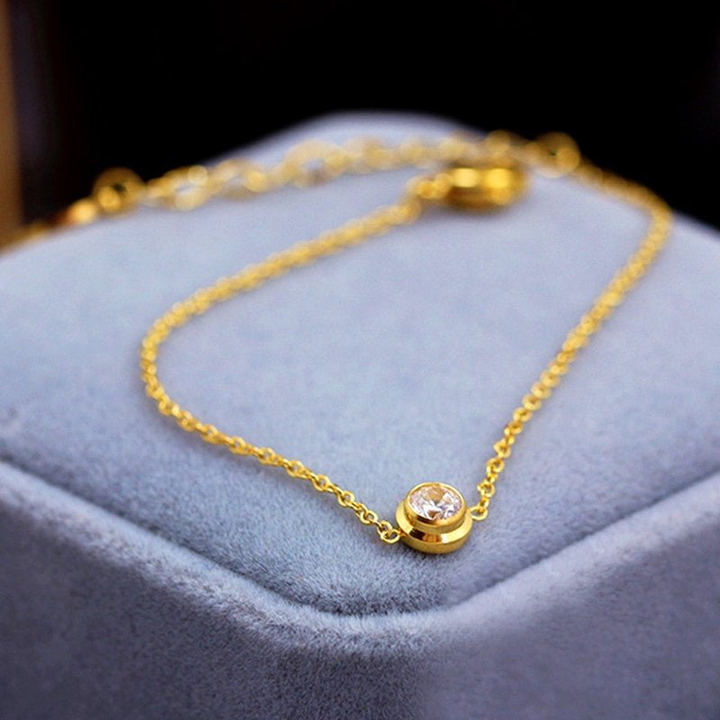 Gelang Hati Wanita - Stainless Steel Emas Anti Kusam, Aksesoris Perhiasan Elegan - 我的商店