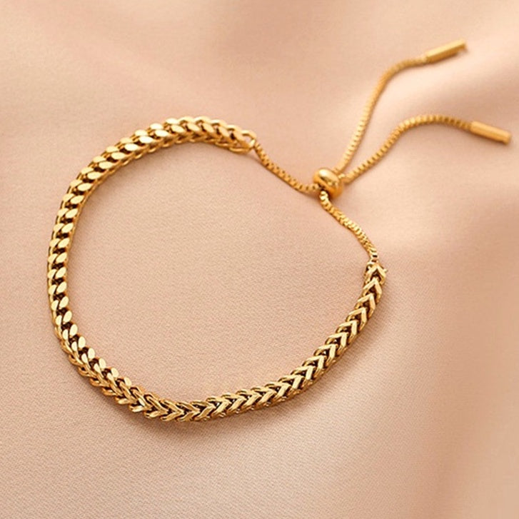 Gelang Hati Wanita - Stainless Steel Emas Anti Kusam, Aksesoris Perhiasan Elegan - 我的商店