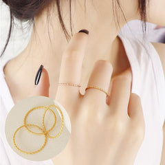 Cincin Couple Vintage Wanita - Perhiasan Stainless Steel Emas Anti Kusam, Hadiah Spesial, Grosir Harga Terbaik