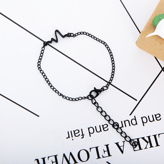 Gelang Couple Detak Jantung - Desain Minimalis untuk Pasangan, Aksesoris Fashion Unisex - 我的商店