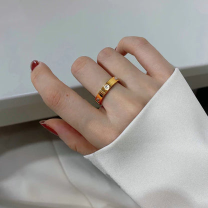 Cincin  Trendy Titanium Anti Karat Tiga Warna ada mata dan tanpa mata menerima reseller - 我的商店