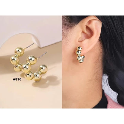 Anting hijab setengah bulat anting titanium  steel perhiasan anting sederhana - 我的商店