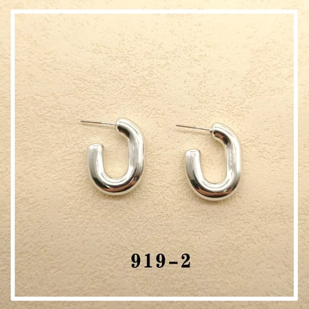 Anting hijab setengah bulat anting titanium  steel perhiasan anting sederhana - 我的商店