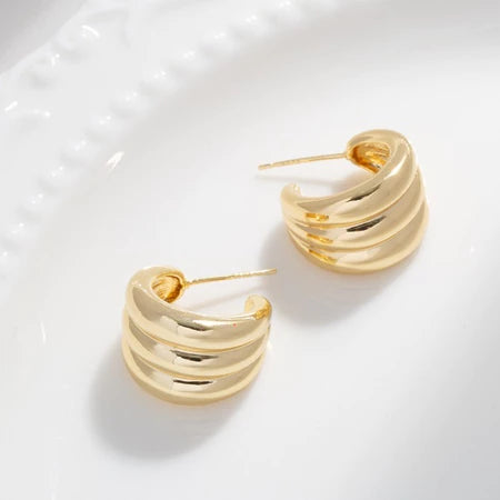 Anting hijab setengah bulat anting titanium  steel perhiasan anting sederhana - 我的商店