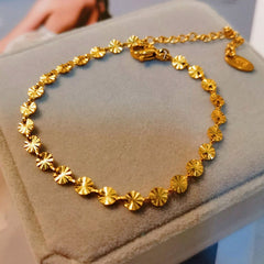 Grosir Gelang Wanita Stainless Steel Motif Kelopak Bunga - Trendi & Tidak Kusam!