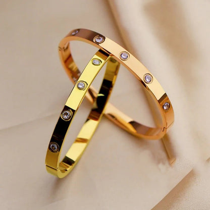 Gelang Titanium Embos Permata Aksesiris wanita trending elegan,Grosir Harga Terbaik - 我的商店