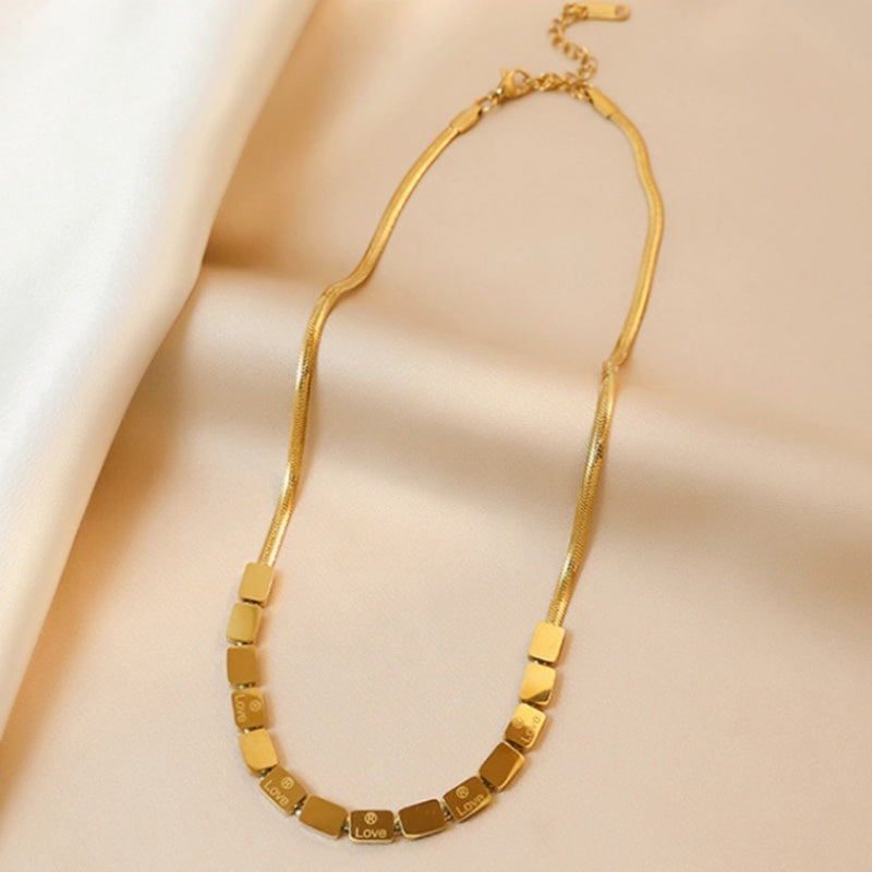 Gelang Emas untuk Wanita - Rantai Stainless Steel Anti Pudar | Bangle Aksesoris Perhiasan Elegan - 我的商店