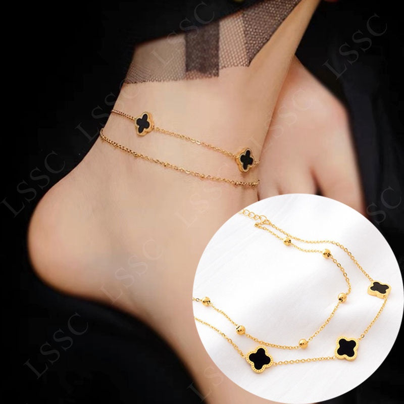 Gelang Kaki Wanita Vintage Liontin Hati - Stainless Steel, Tidak Kusam & Tidak Pudar, Elegan & Awet! - 我的商店