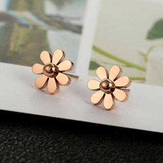 Anting Bunga Stud Wanita - Stainless Steel Hypoallergenic Anti Kusam, Hadiah Cantik - 我的商店