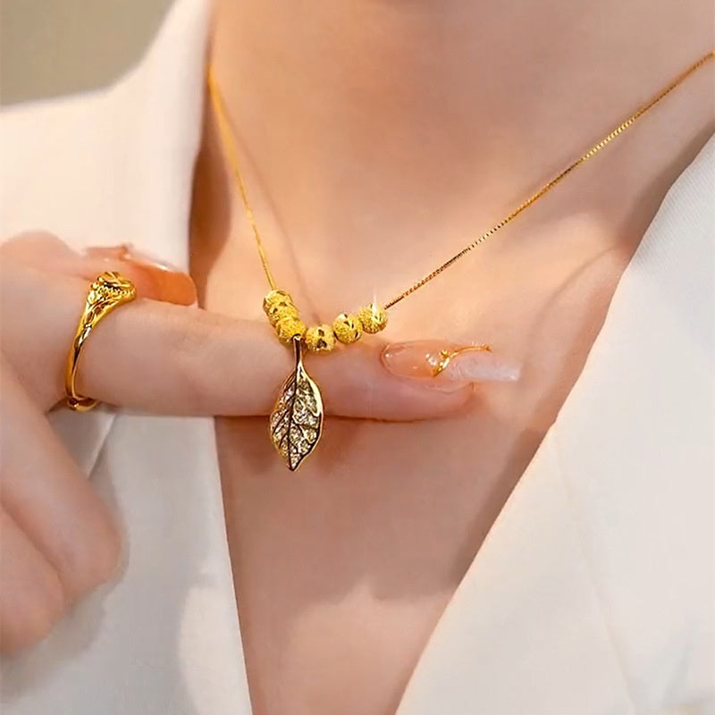 Kalung Lucky Pendant Titanium Steel untuk Wanita - Rantai Anti Pudar | Choker Perhiasan Hadiah Elegan - 我的商店