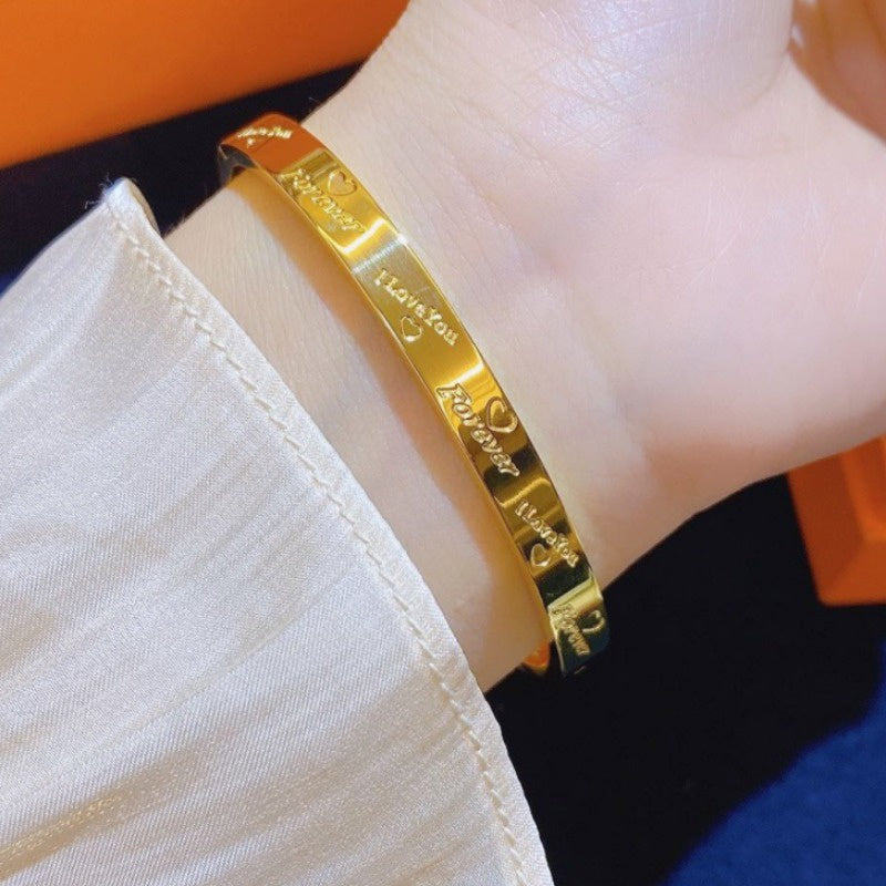 Gelang Couple "Forever" - Stainless Steel Anti Kusam, Hadiah Romantis untuk Pacar - 我的商店