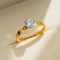 Cincin Berlian Wanita - Perhiasan Stainless Steel Elegan Anti Kusam, Aksesoris Fashion Trendy, Grosir Harga Terbaik