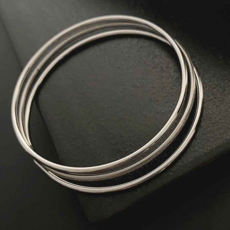 Set Gelang Bangle Emas 3 Pcs untuk Wanita – Perhiasan Stainless Steel Elegan, Hipoalergenik & Anti Luntur - 我的商店